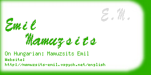 emil mamuzsits business card